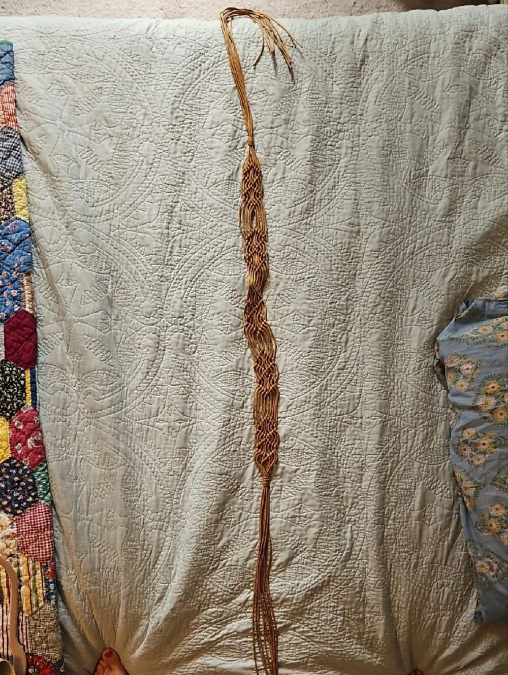 Source Unknown Macrame Braided Belt in Mustard Yellow
